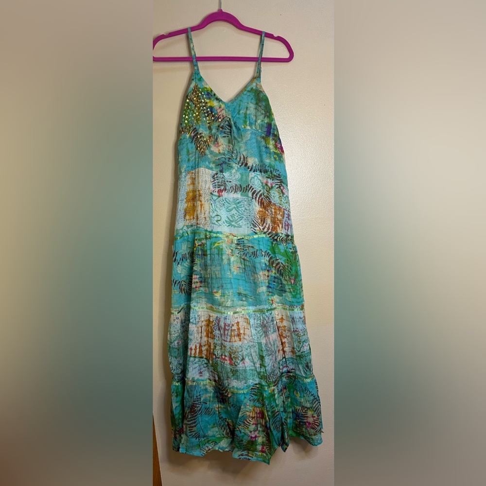 RAGA Boho Tropical Maxi Dress Size Medium